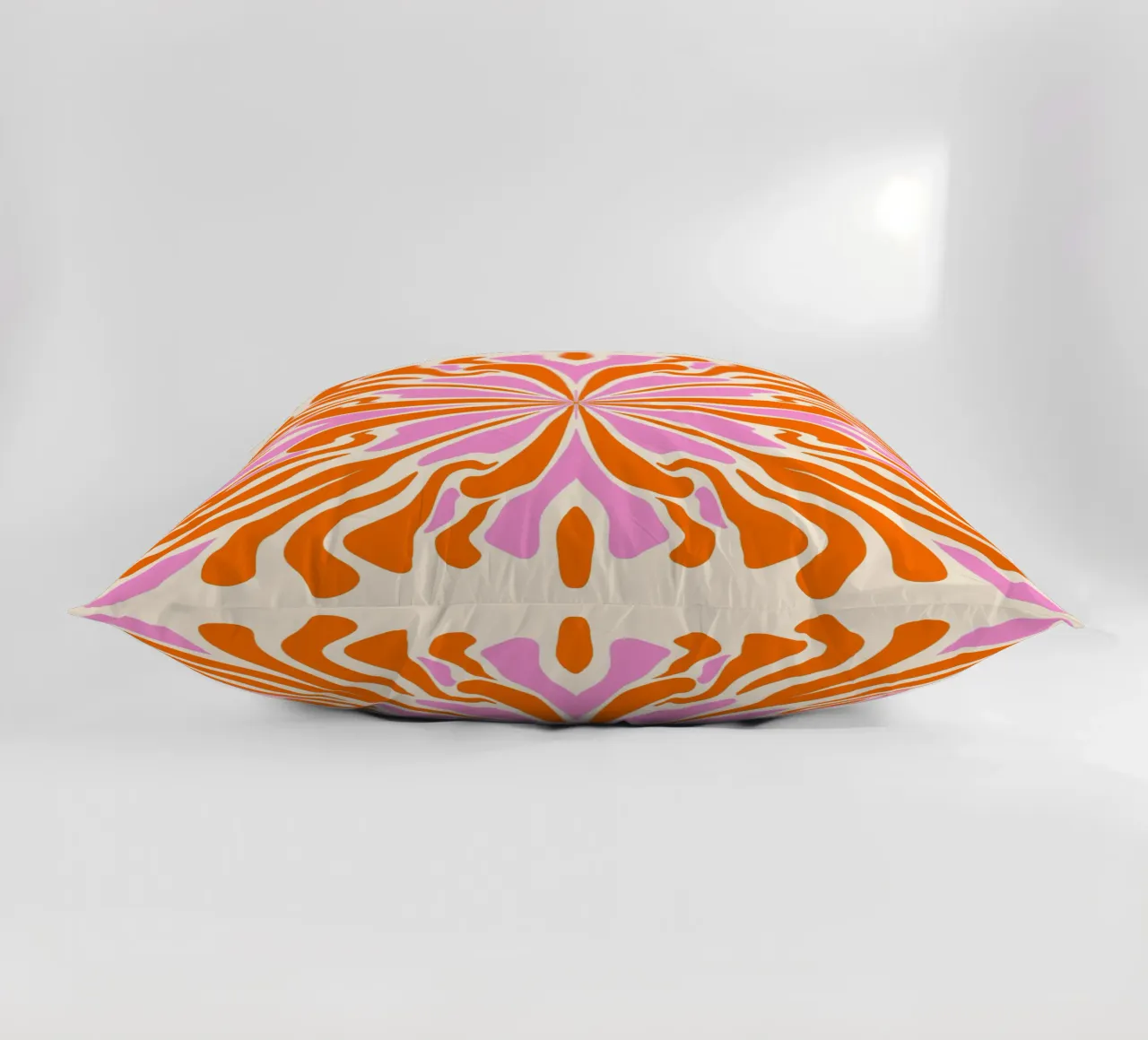 Abstract psychedelic symmetrical petals decorative cushion by Wackapacka
