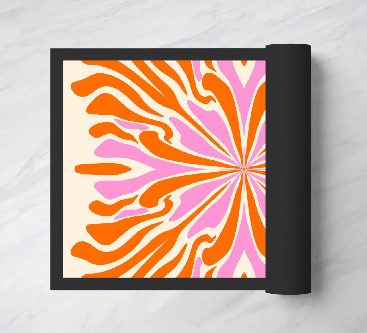 Abstract psychedelic symmetrical petals doormat by Wackapacka