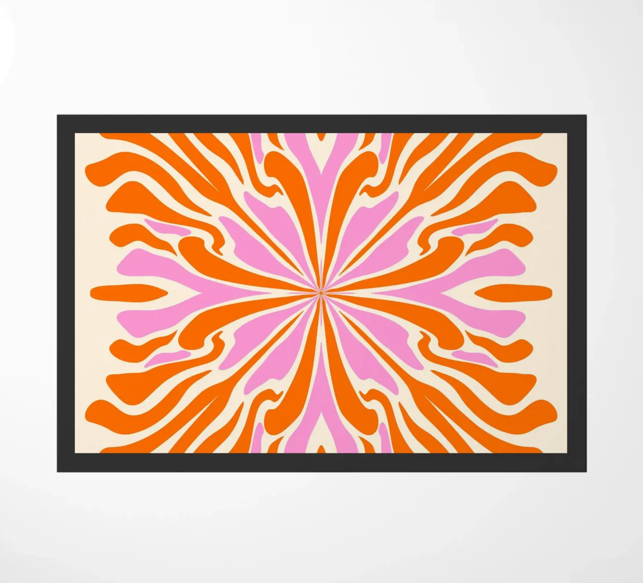 Abstract psychedelic symmetrical petals doormat by Wackapacka