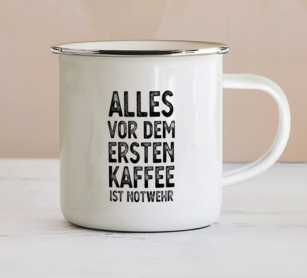 Notwehr tazza in smalto da BAINAI QUOTES