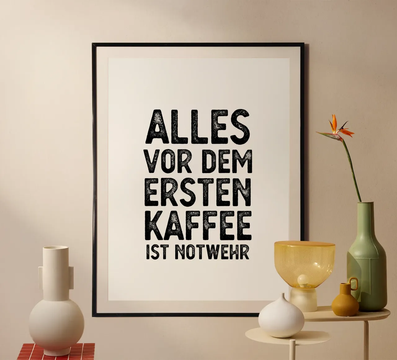 Notwehr poster con telaio in legno da BAINAI QUOTES