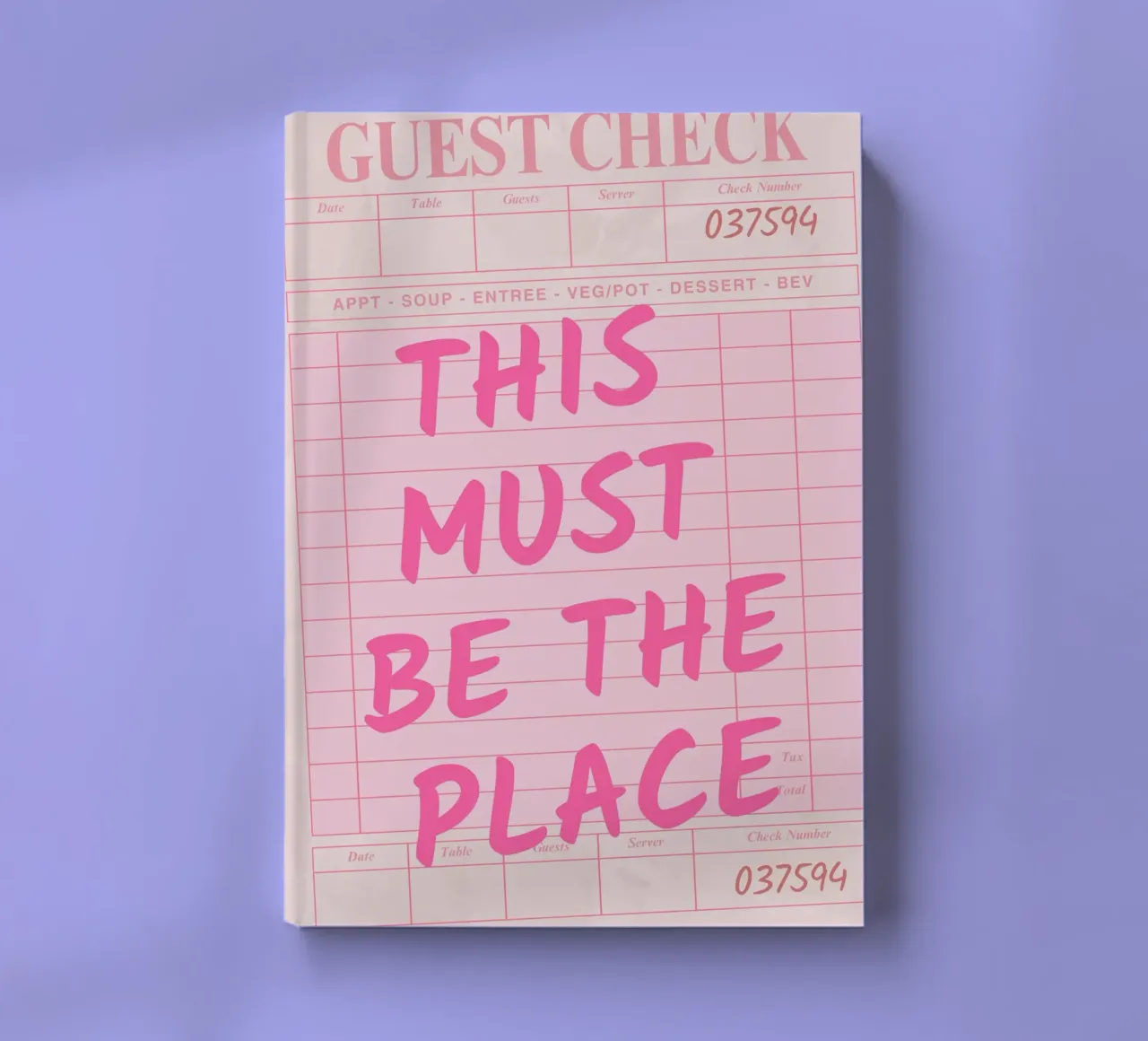 This Must Be The Place Guest Check Print, notebook by pdigitalprints