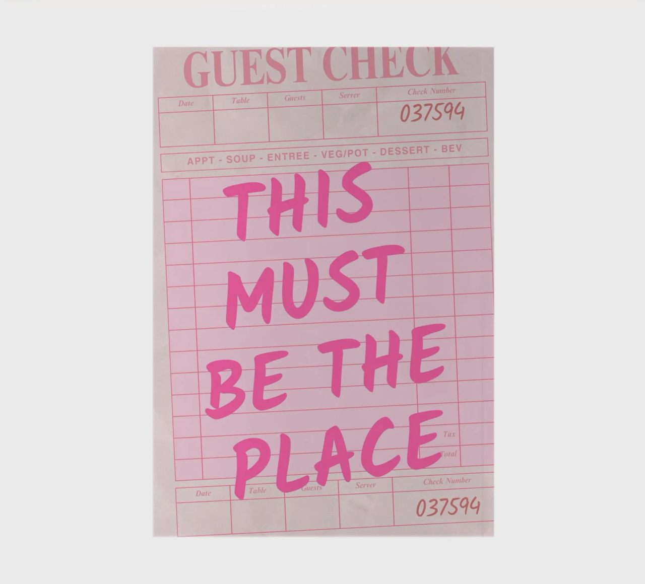 This Must Be The Place Guest Check Print, notebook by pdigitalprints