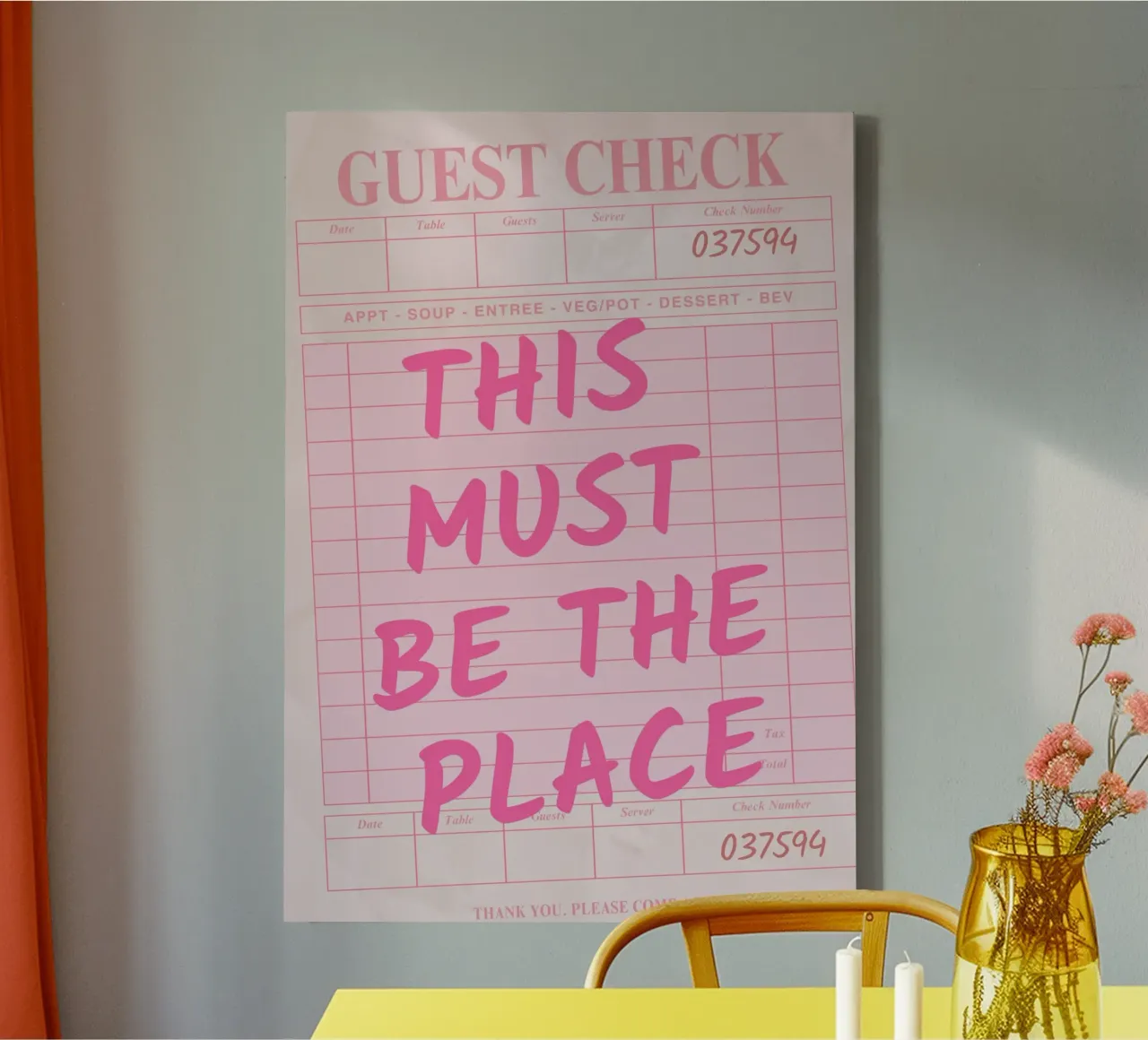 This Must Be The Place Guest Check Print, canvas by pdigitalprints