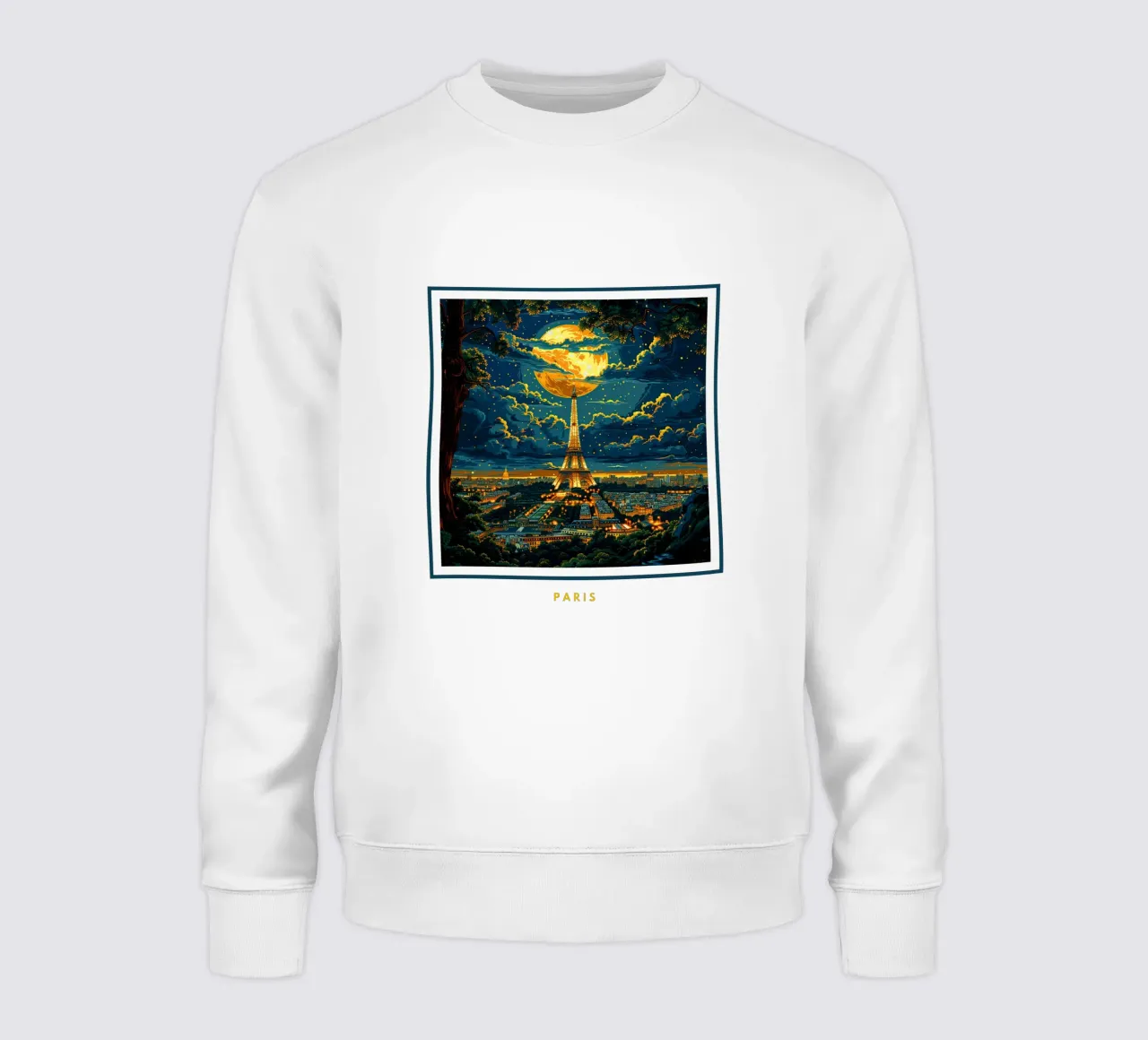 Paris "Eiffel's Glow" felpa da Nikis Art Studio
