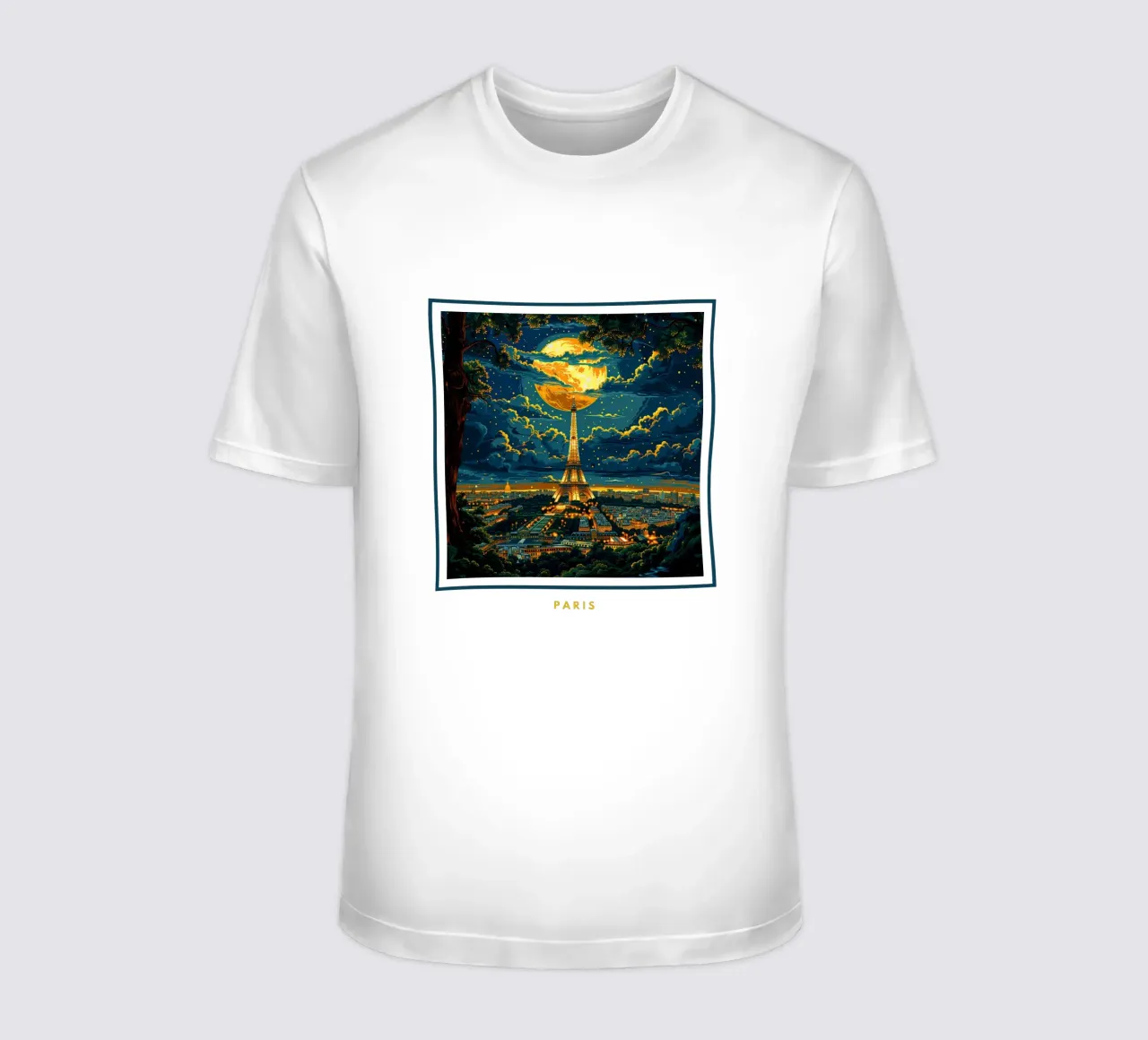 Paris "Eiffel's Glow" t-shirt da Nikis Art Studio