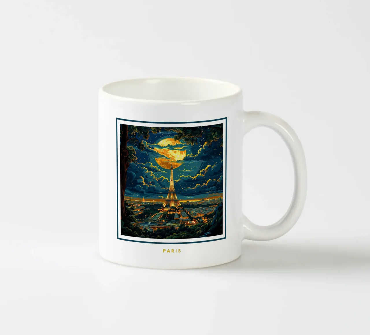 Paris "Eiffel's Glow" tazza in ceramica da Nikis Art Studio