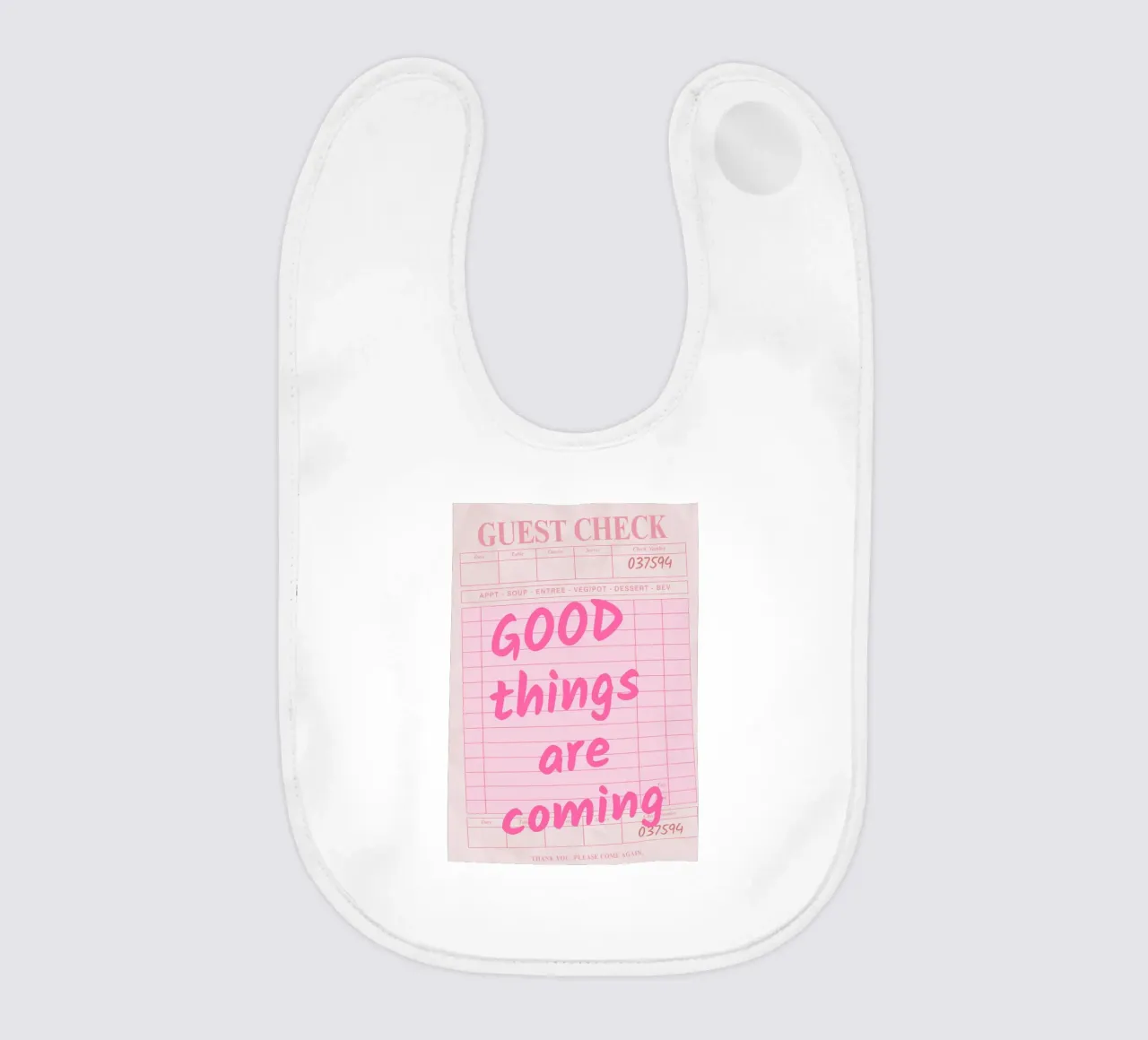 Guest Check Print, Arte di tendenza, Le cose belle stanno arrivando bavaglino da pdigitalprints