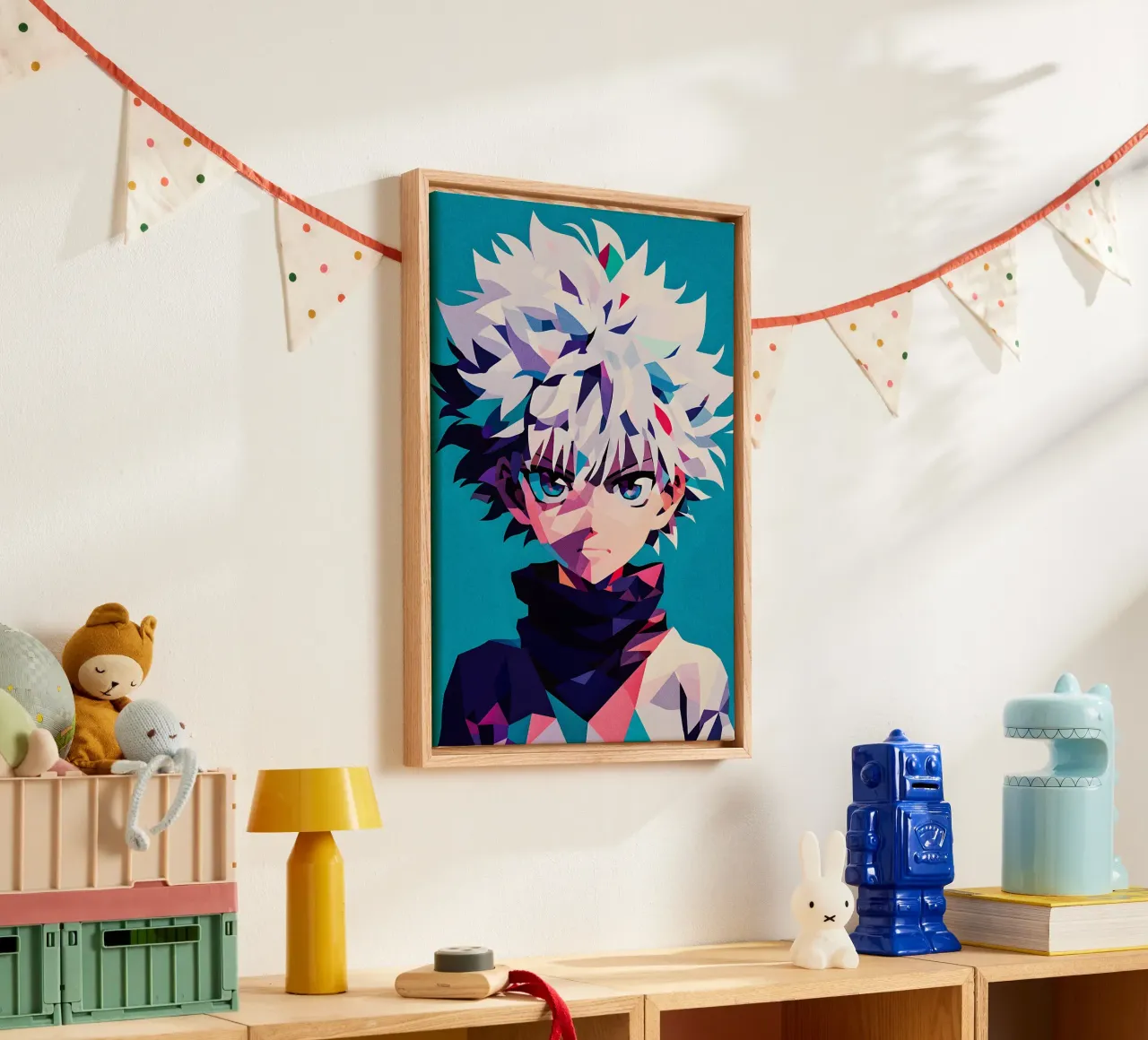 Killua Zoldyck Hunter × Hunter tela con Cornice a cassetta da HopeStudio