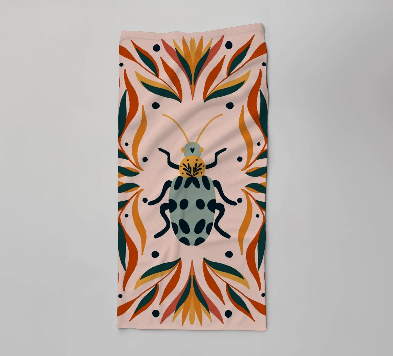 Bug and leaves towel by Wackapacka