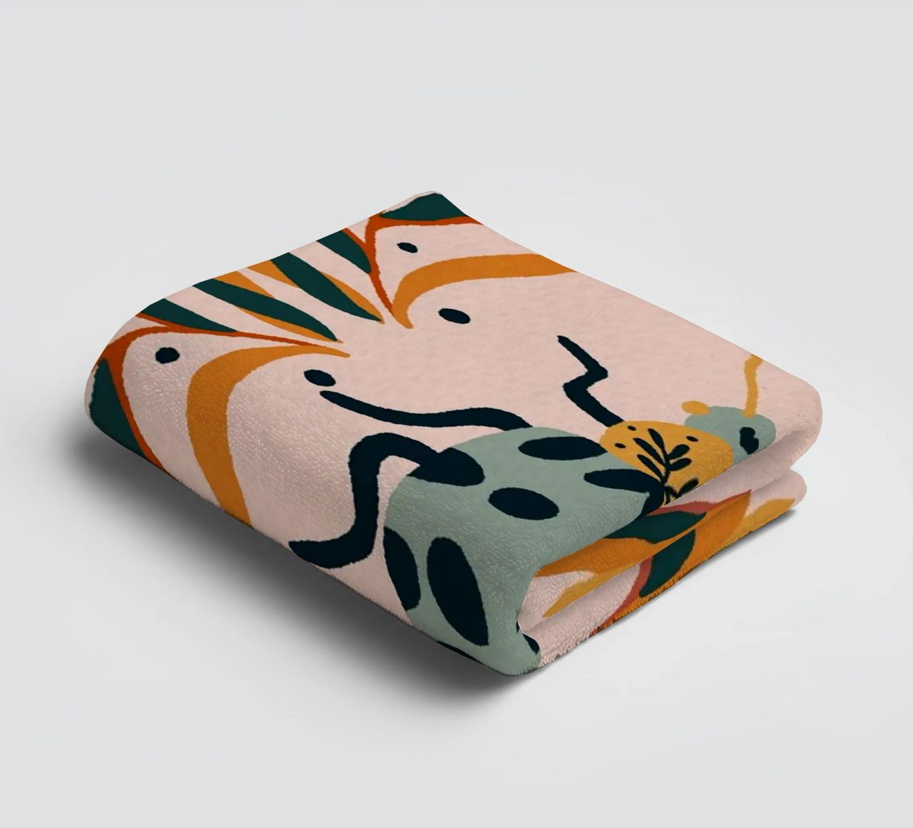 Bug and leaves towel by Wackapacka