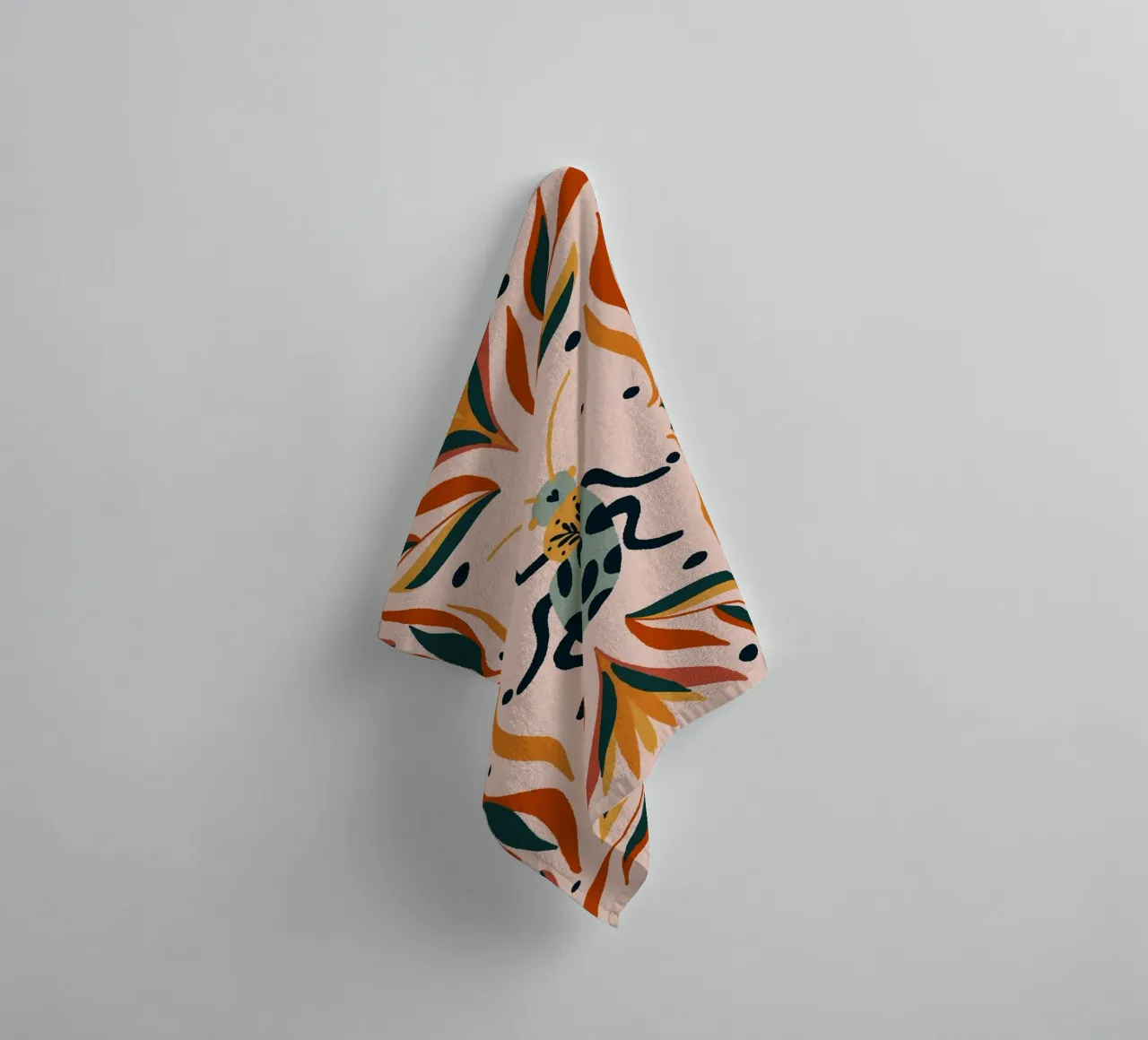 Insect en bladeren badhanddoek van Wackapacka