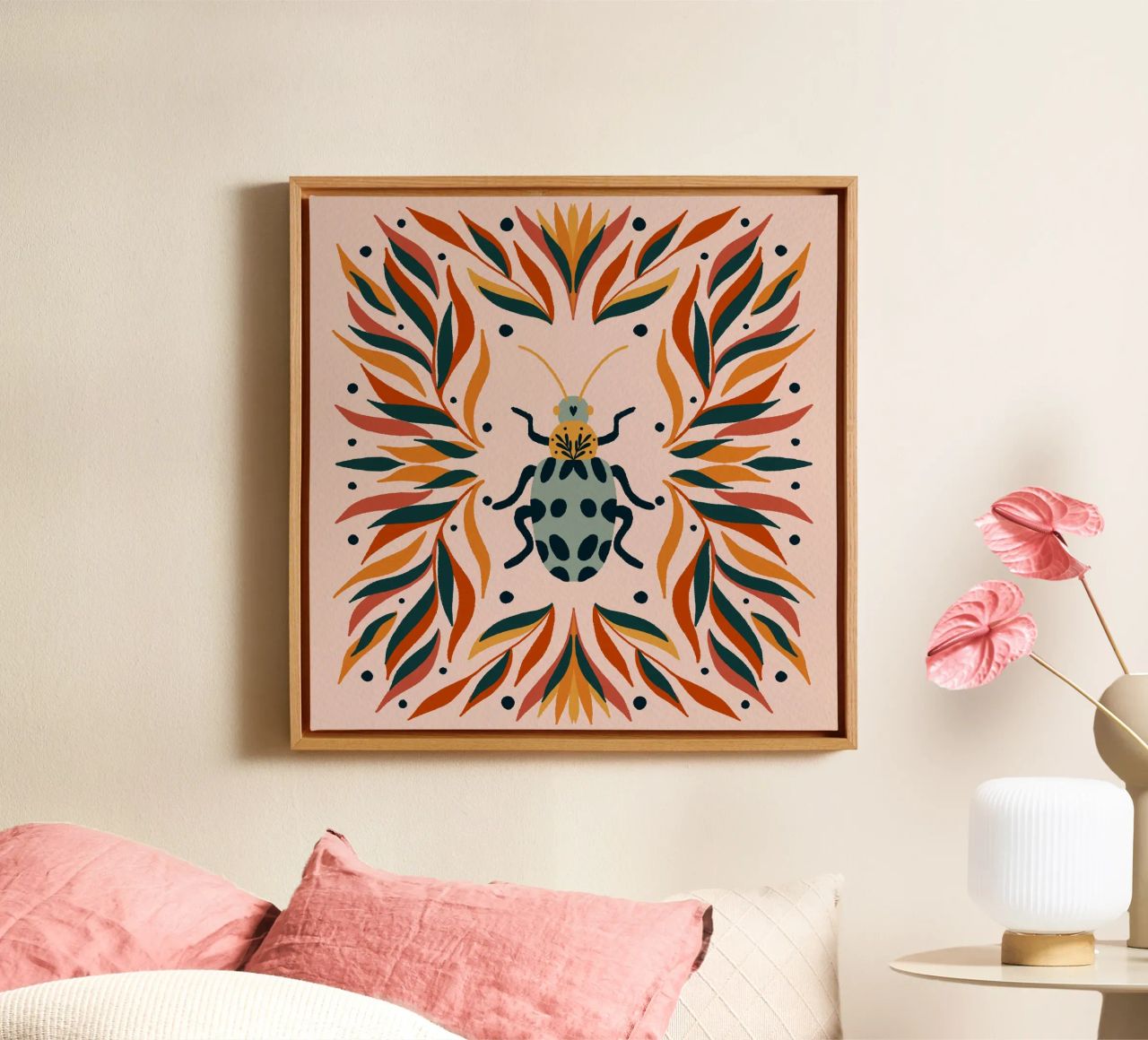 Bug and leaves canvas by Wackapacka