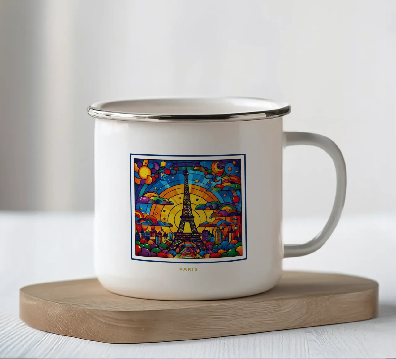 Paris tazza in smalto da Nikis Art Studio