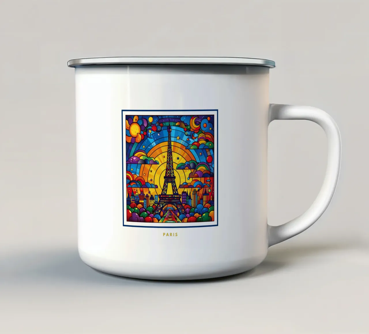 Paris tazza in smalto da Nikis Art Studio