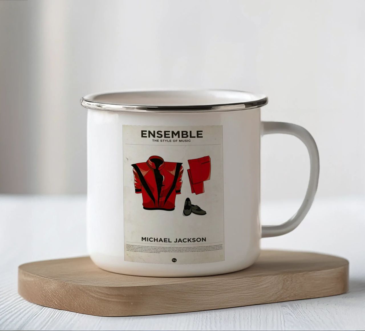 Ensemble Michael Jackson tazza in smalto da Moxy Creative House