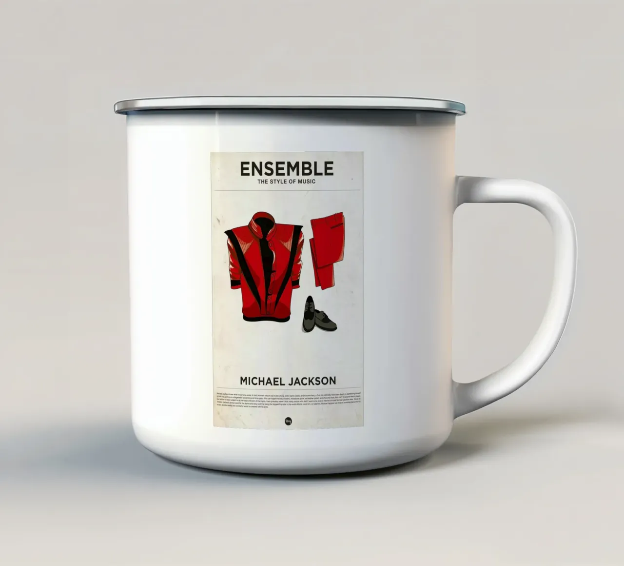 Ensemble Michael Jackson taza de esmalte de Moxy Creative House