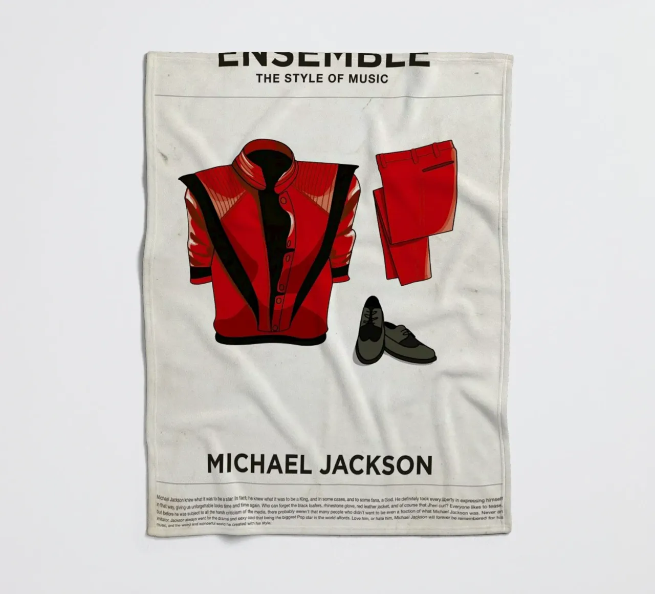 Ensemble Michael Jackson fleece blanket by Moxy Creative House