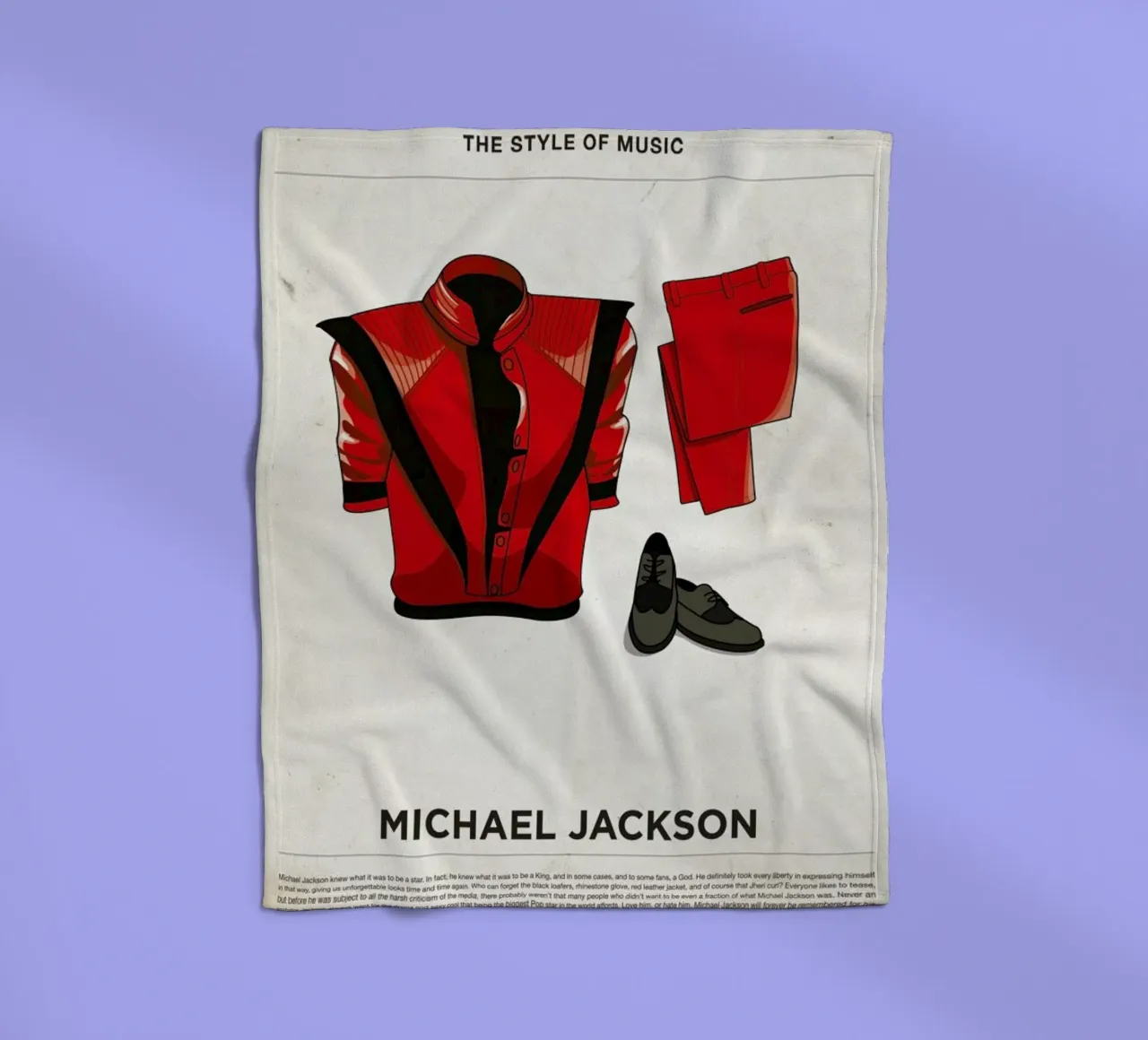 Ensemble Michael Jackson fleece blanket by Moxy Creative House