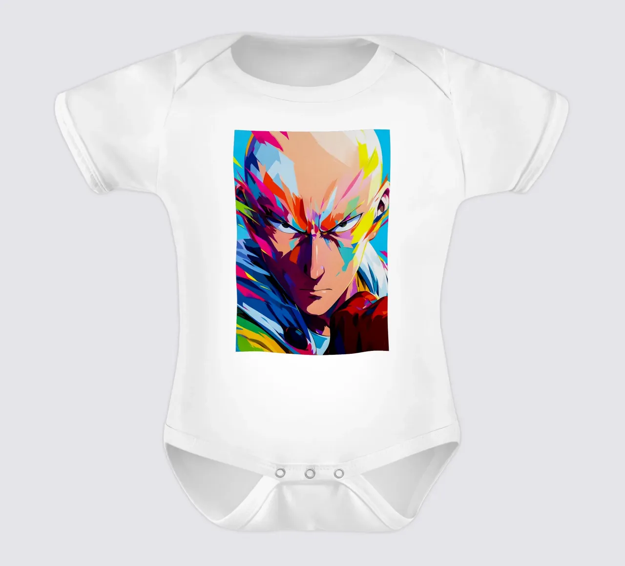 saitama one punch man short-sleeve baby romper by HopeStudio
