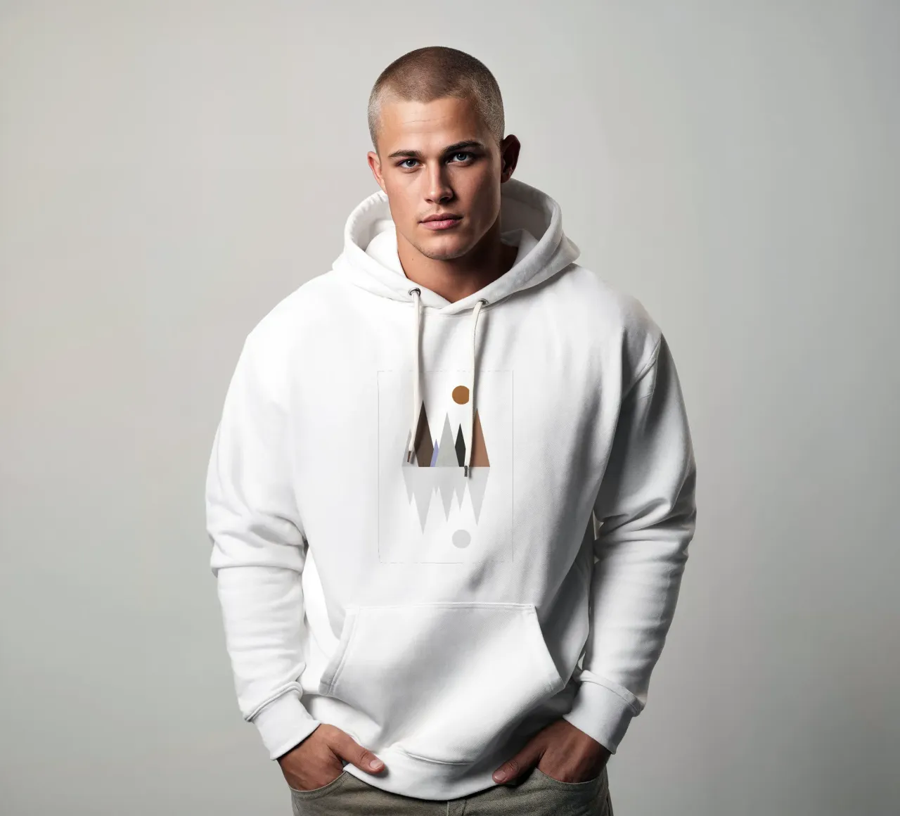 Minimalist landscape with inverted reflection Hoodie von LisaArtes