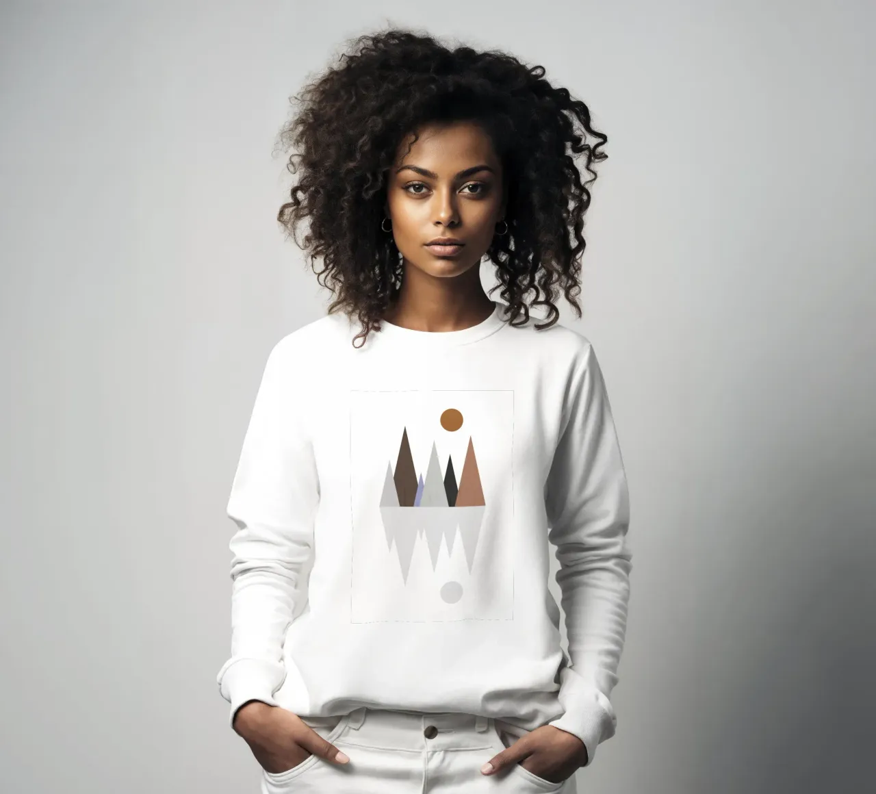 Minimalist landscape with inverted reflection Sweatshirt von LisaArtes