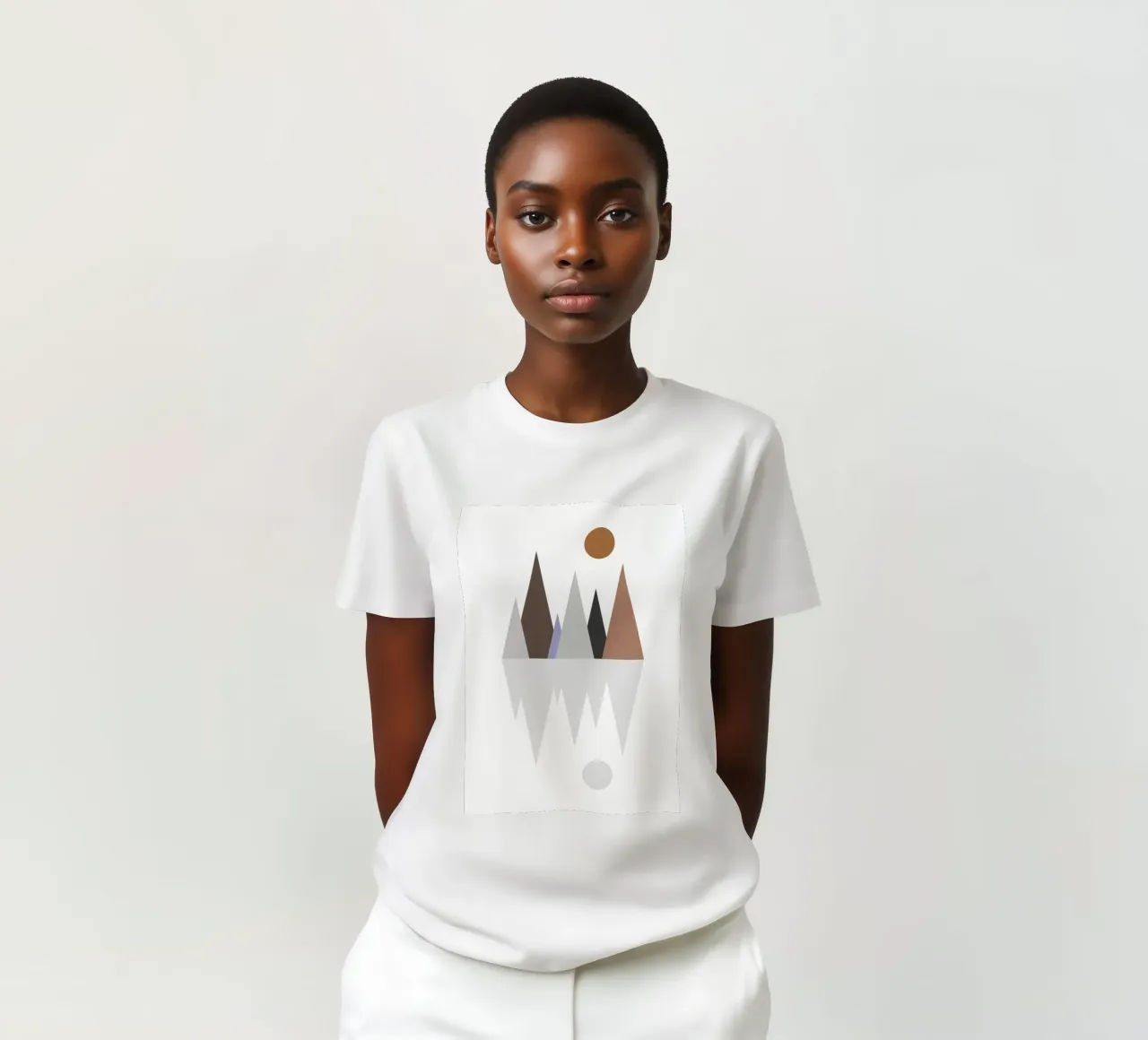 Minimalist landscape with inverted reflection t-shirt da LisaArtes