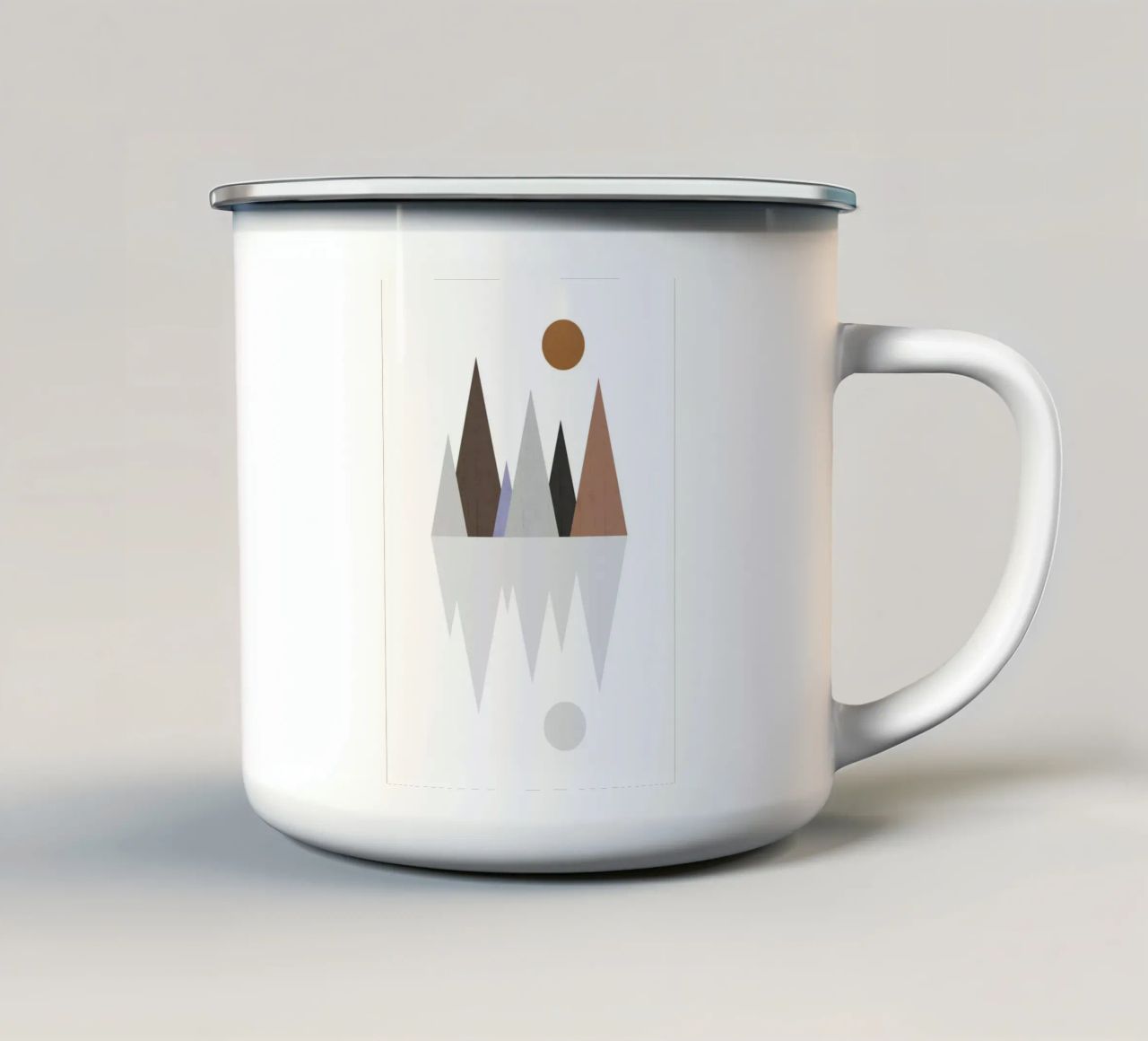 Minimalist landscape with inverted reflection tazza in smalto da LisaArtes