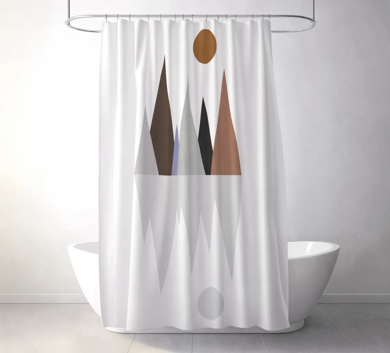 Minimalist landscape with inverted reflection tenda da doccia da LisaArtes