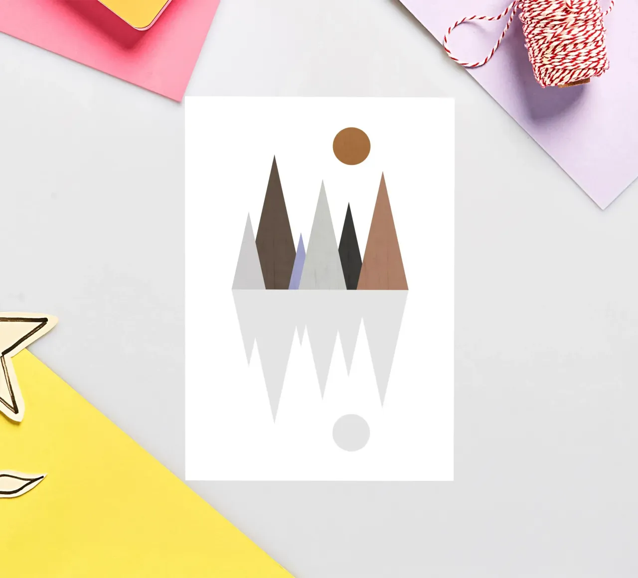 Minimalist landscape with inverted reflection adesivo da LisaArtes