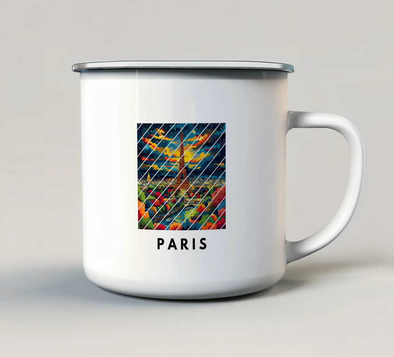Paris tazza in smalto da Nikis Art Studio