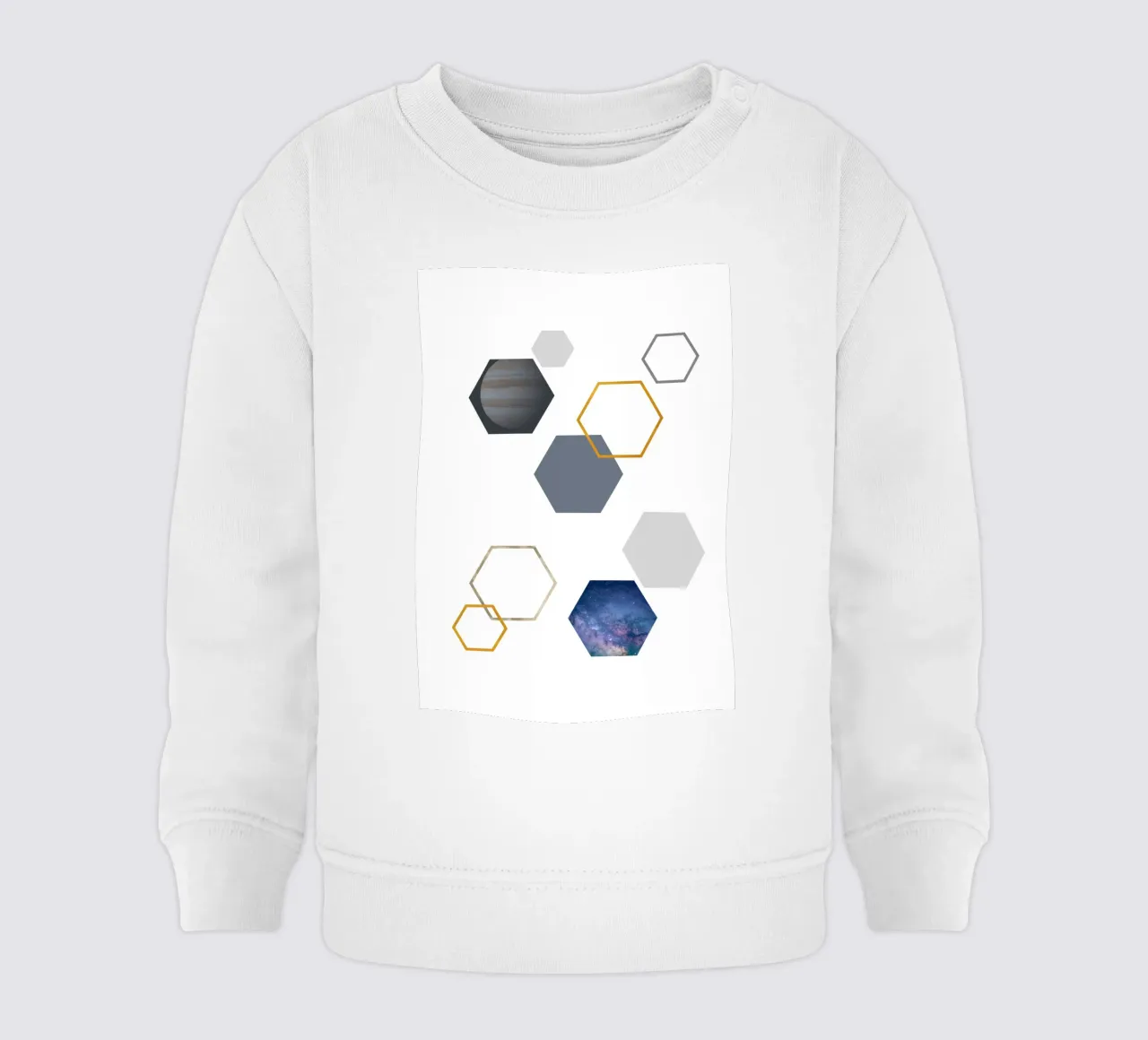 Hexagonal shapes and planet felpa neonato da LisaArtes