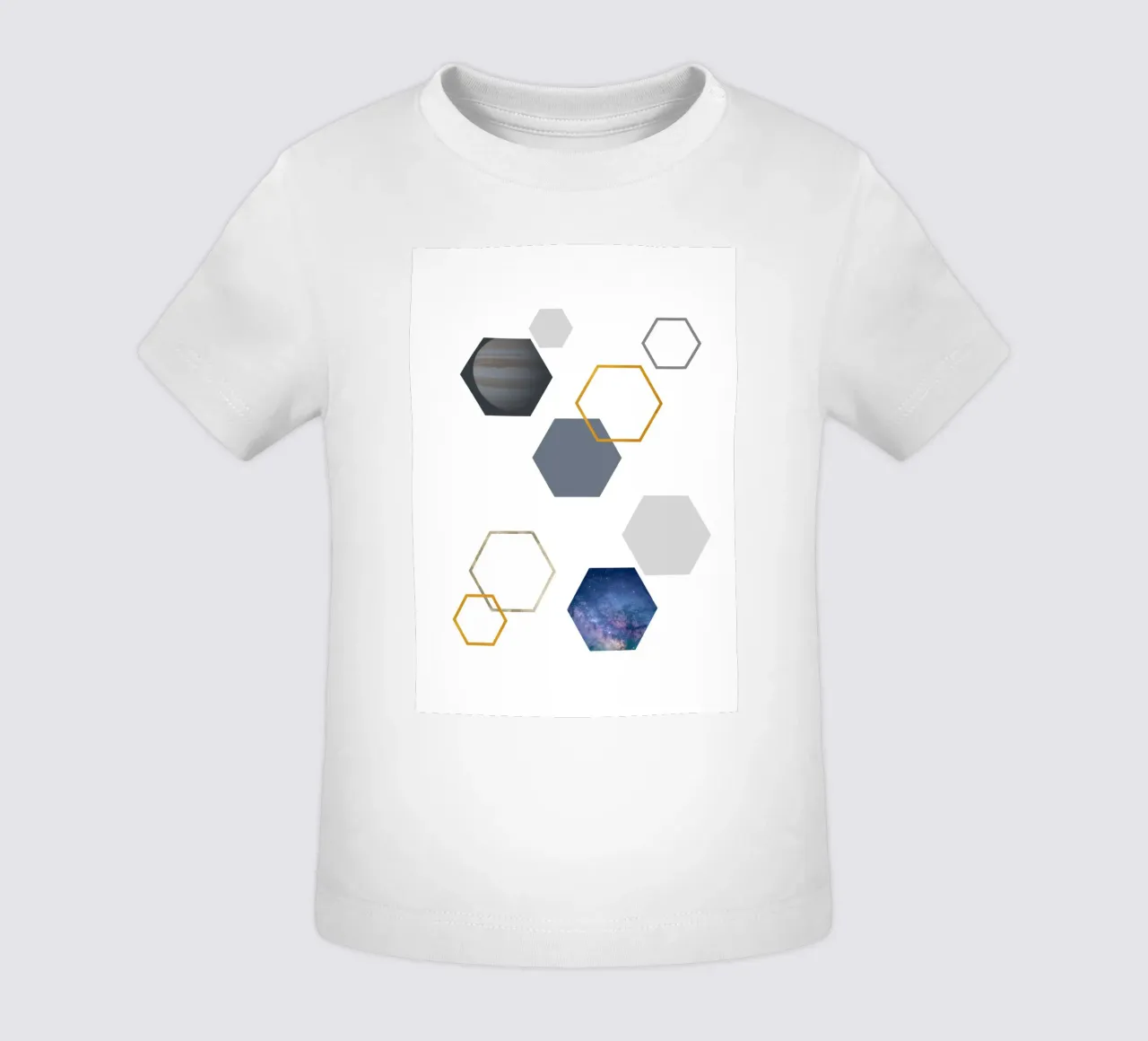 Hexagonal shapes and planet maglietta neonato da LisaArtes