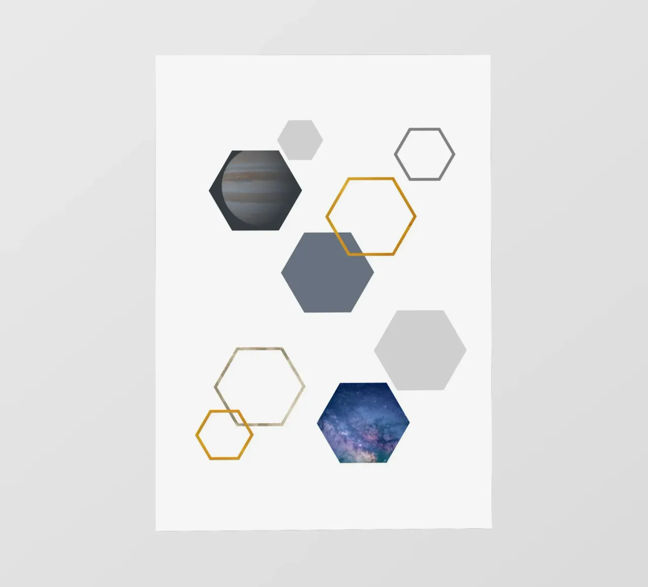 Hexagonal shapes and planet pellicola backlit da LisaArtes