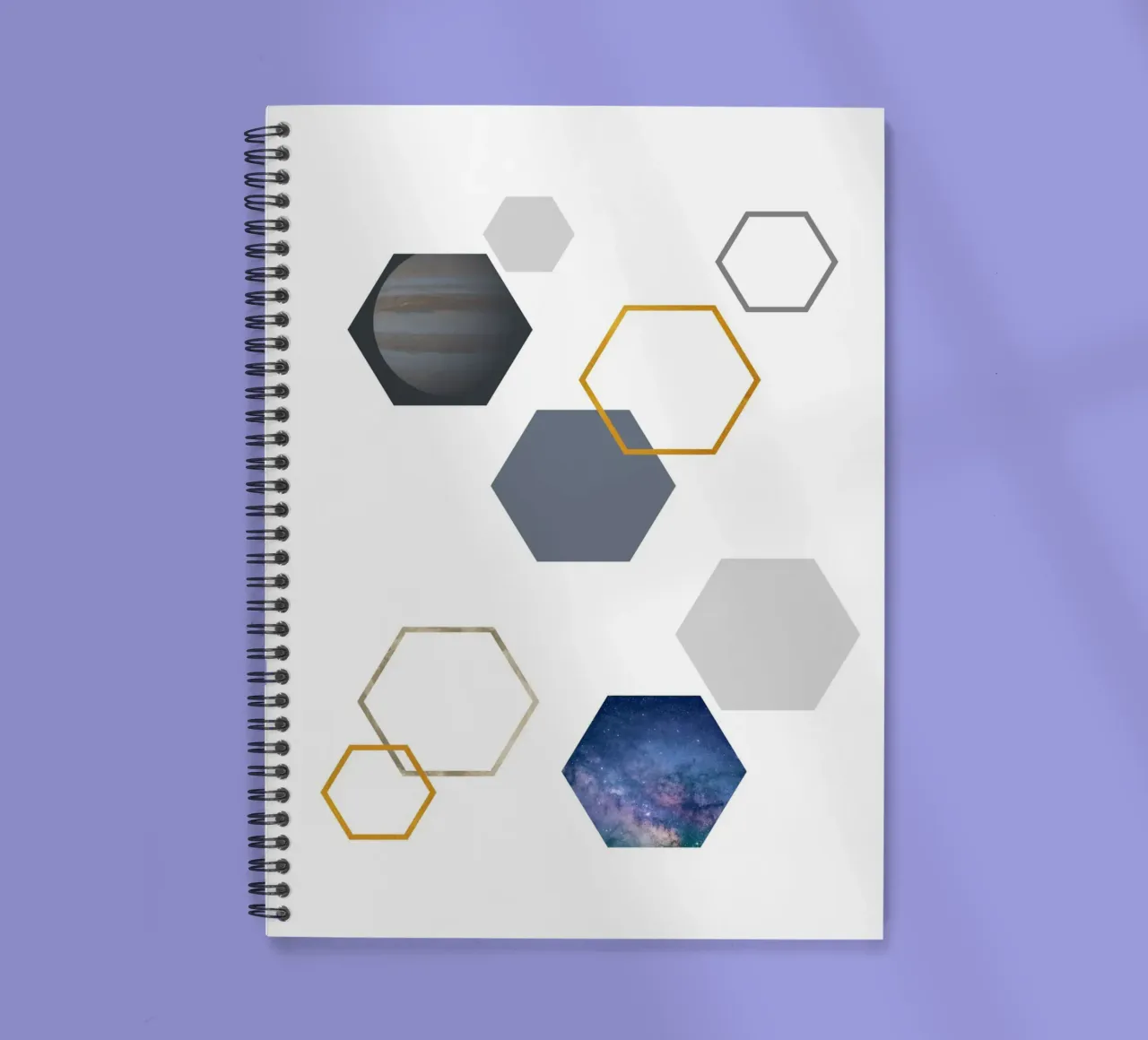 Hexagonal shapes and planet diario ad anelli da LisaArtes