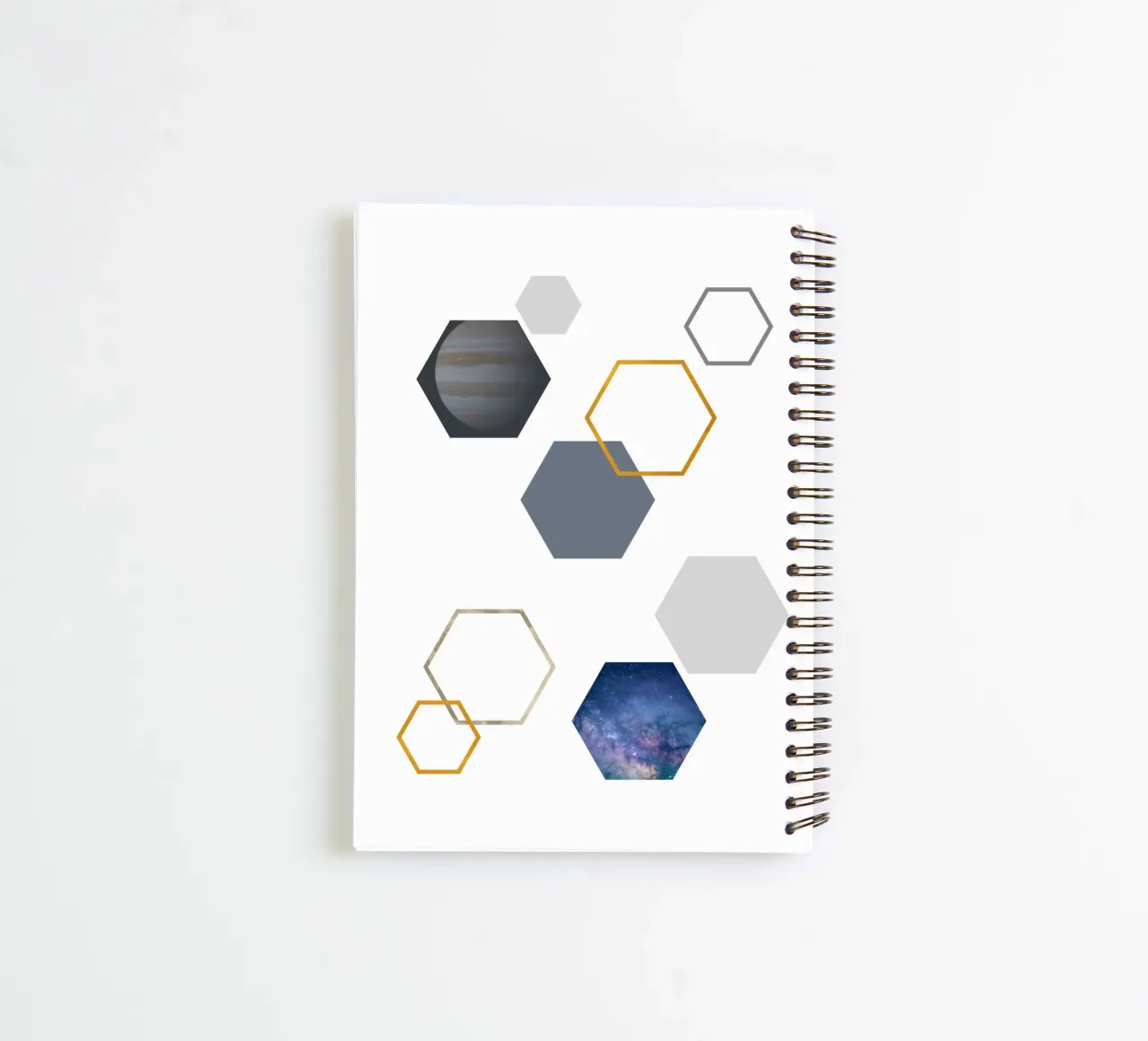 Hexagonal shapes and planet diario ad anelli da LisaArtes
