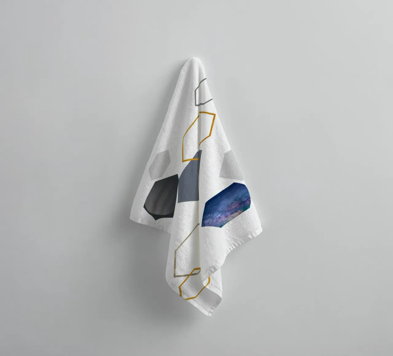 Hexagonal shapes and planet towel by LisaArtes