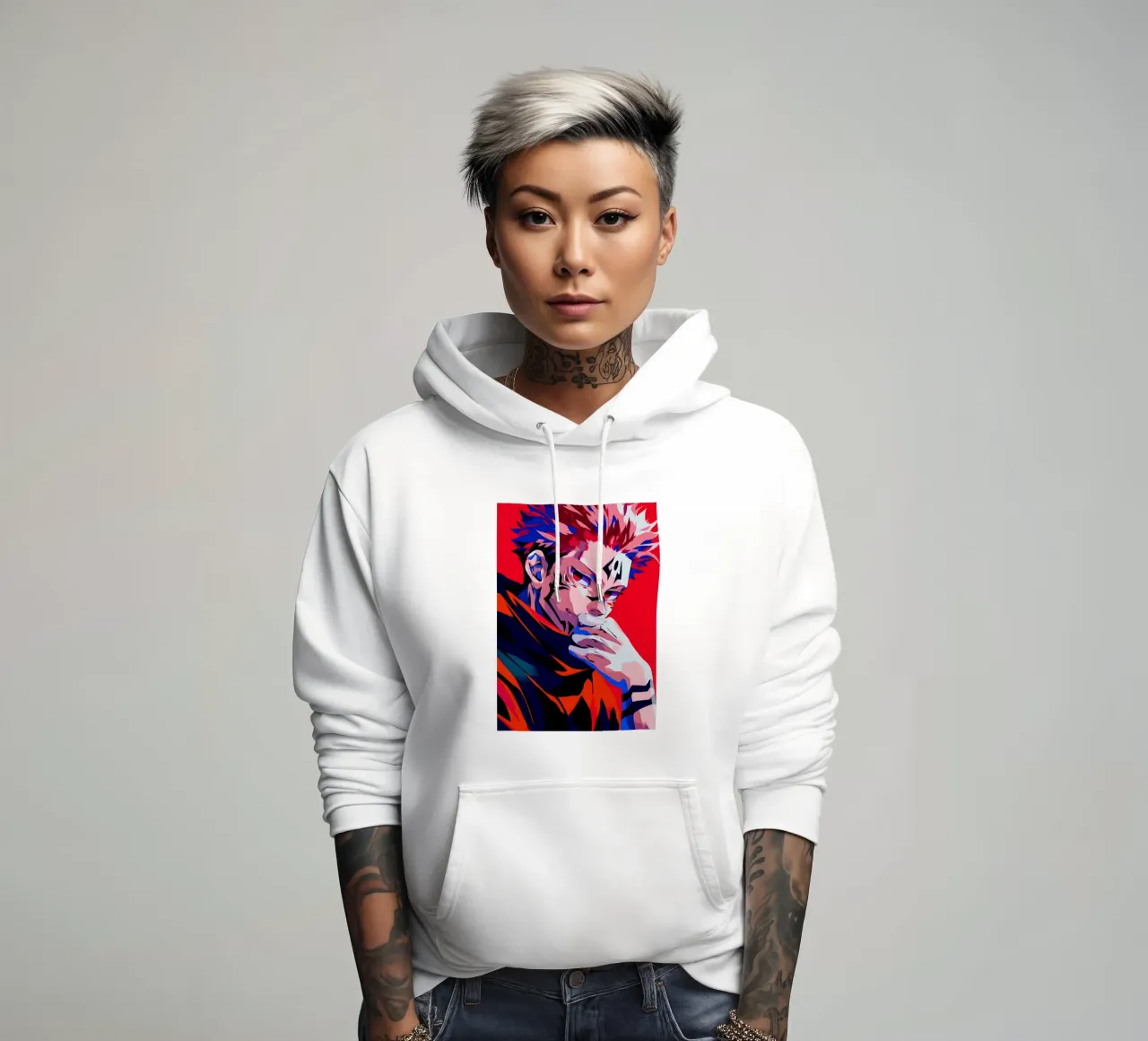 Sukuna Jujutsu Kaisen felpa con cappuccio da HopeStudio