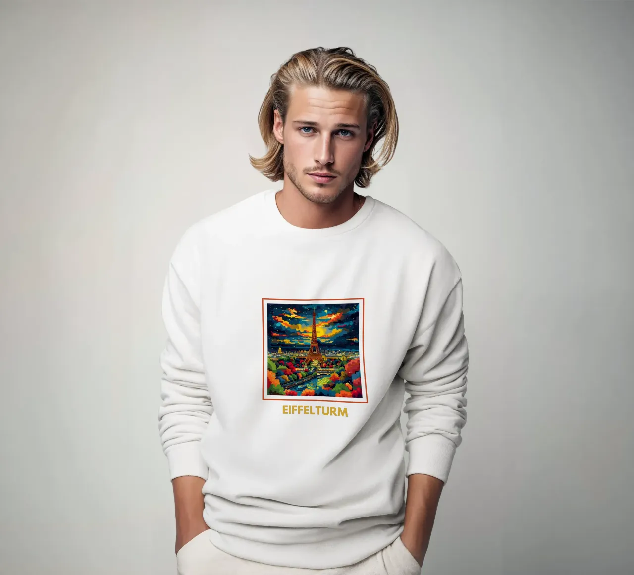 Paris Eiffelturm sweatshirt van Nikis Art Studio