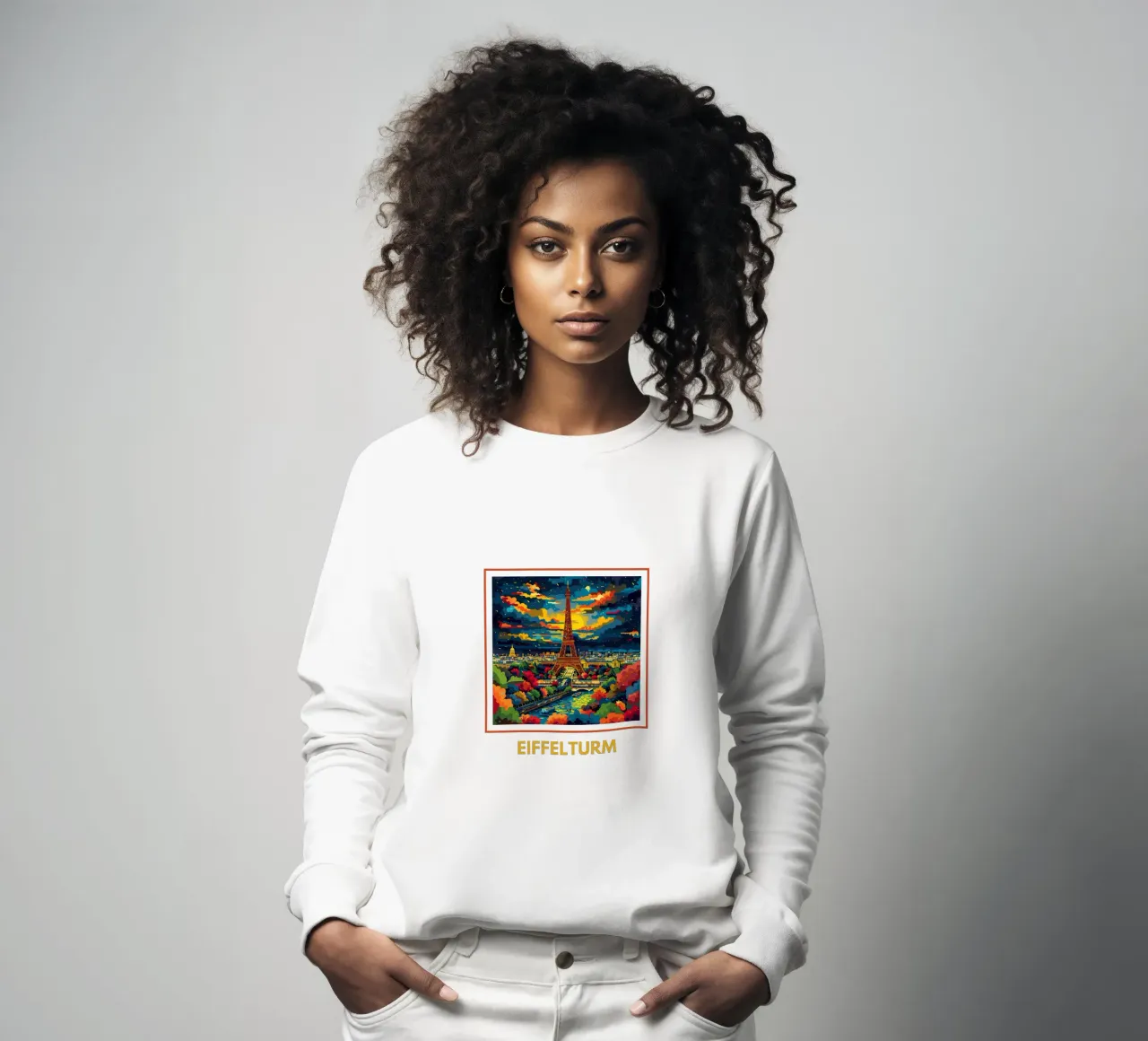 Paris Eiffelturm sweatshirt van Nikis Art Studio