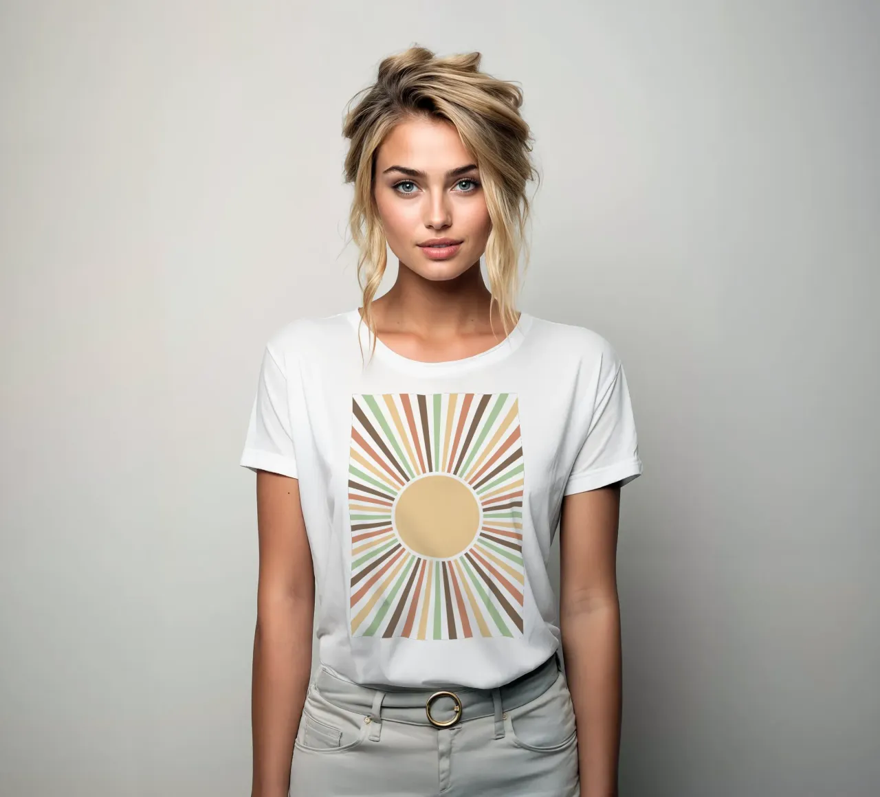 Radiating lines creating a sunburst effect t-shirt da donna da LisaArtes