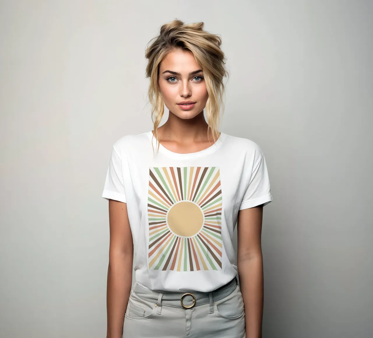 Radiating lines creating a sunburst effect dames t-shirt getailleerd van LisaArtes
