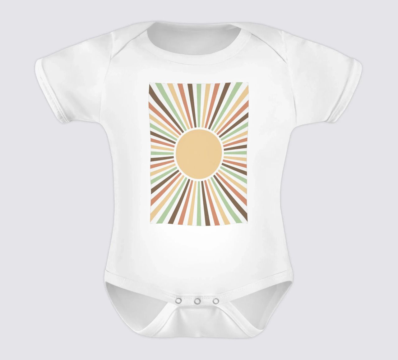 Radiating lines creating a sunburst effect Kurzarm Babybody von LisaArtes