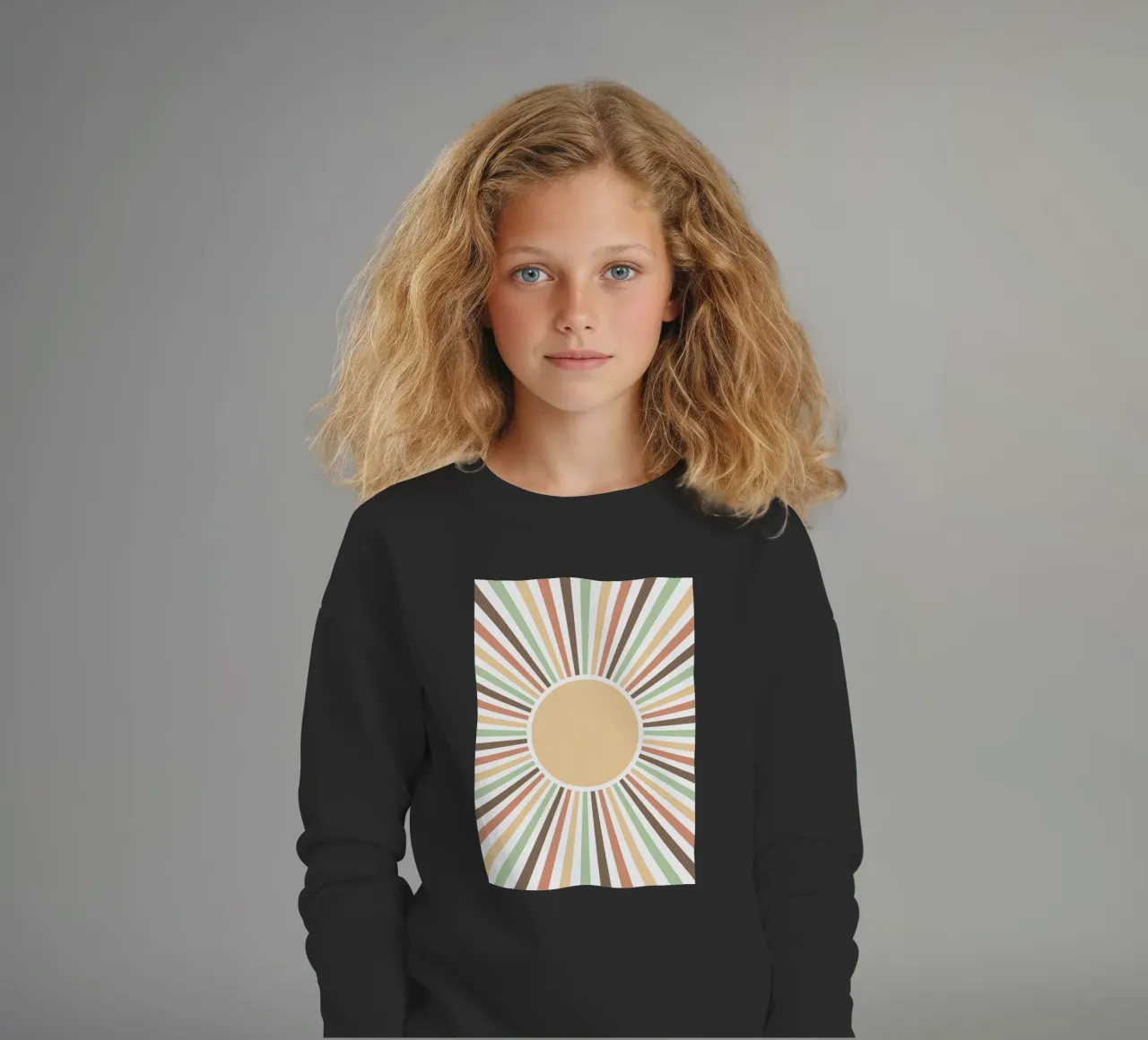 Radiating lines creating a sunburst effect Kinder Sweatshirt von LisaArtes