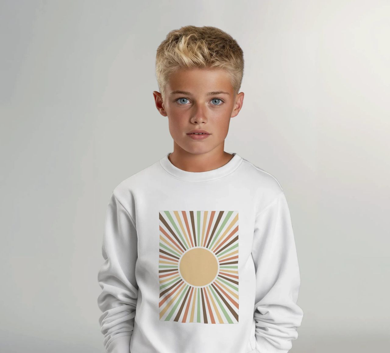 Radiating lines creating a sunburst effect felpa bambino da LisaArtes