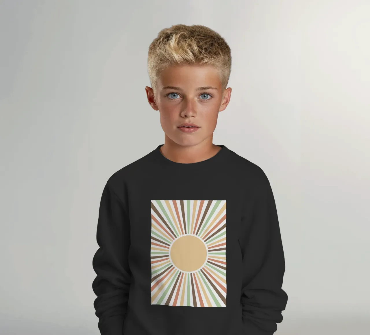 Radiating lines creating a sunburst effect Kinder Sweatshirt von LisaArtes