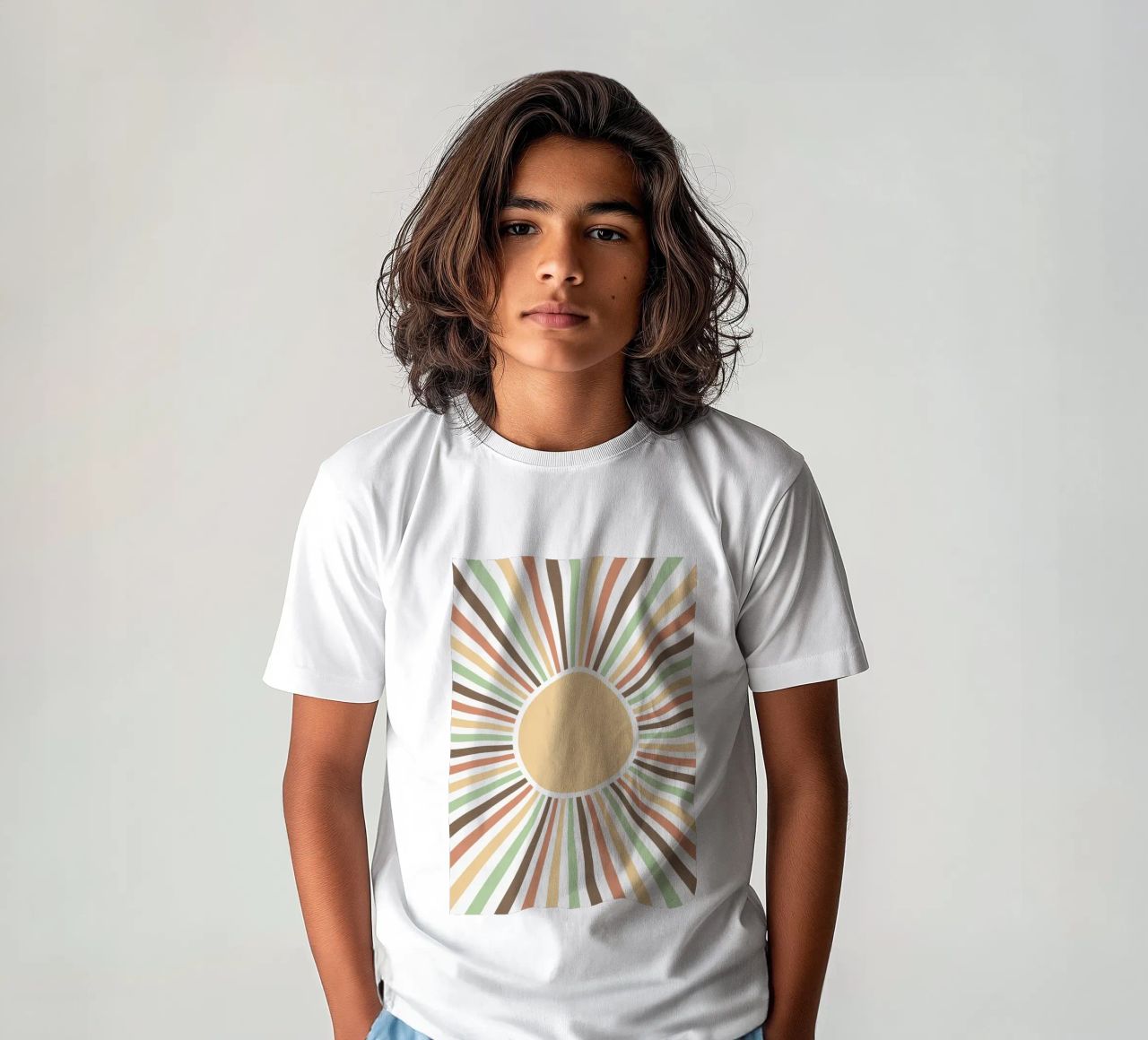 Radiating lines creating a sunburst effect t-shirt bambini da LisaArtes