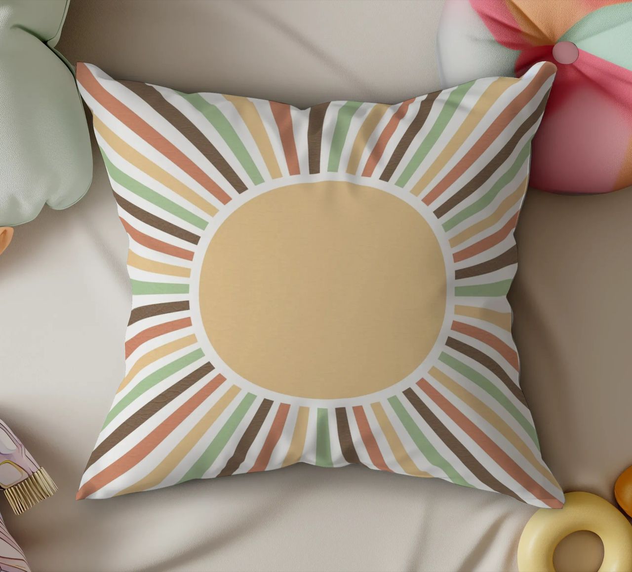 Radiating lines creating a sunburst effect cuscino da LisaArtes