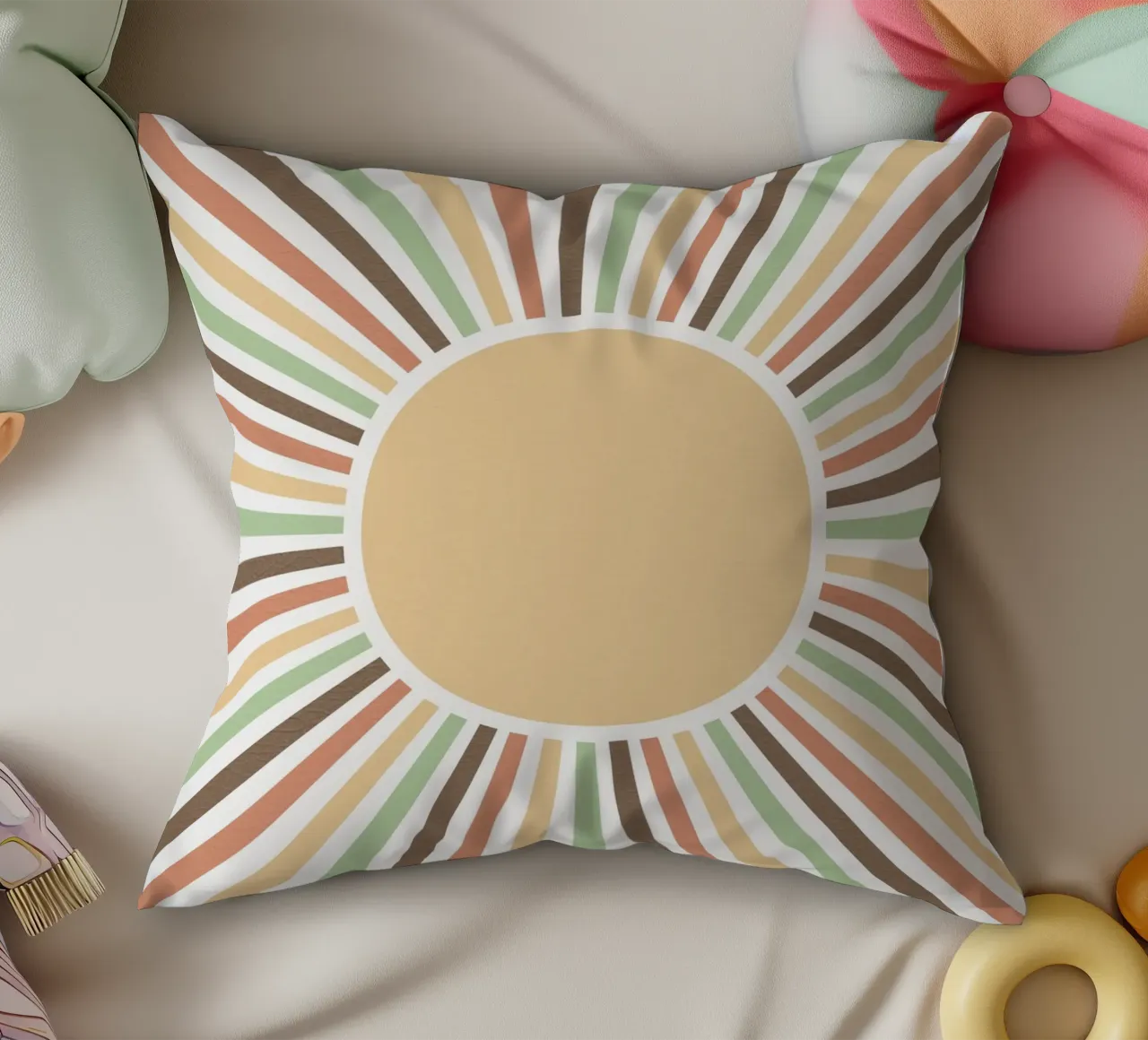 Radiating lines creating a sunburst effect cuscino da LisaArtes
