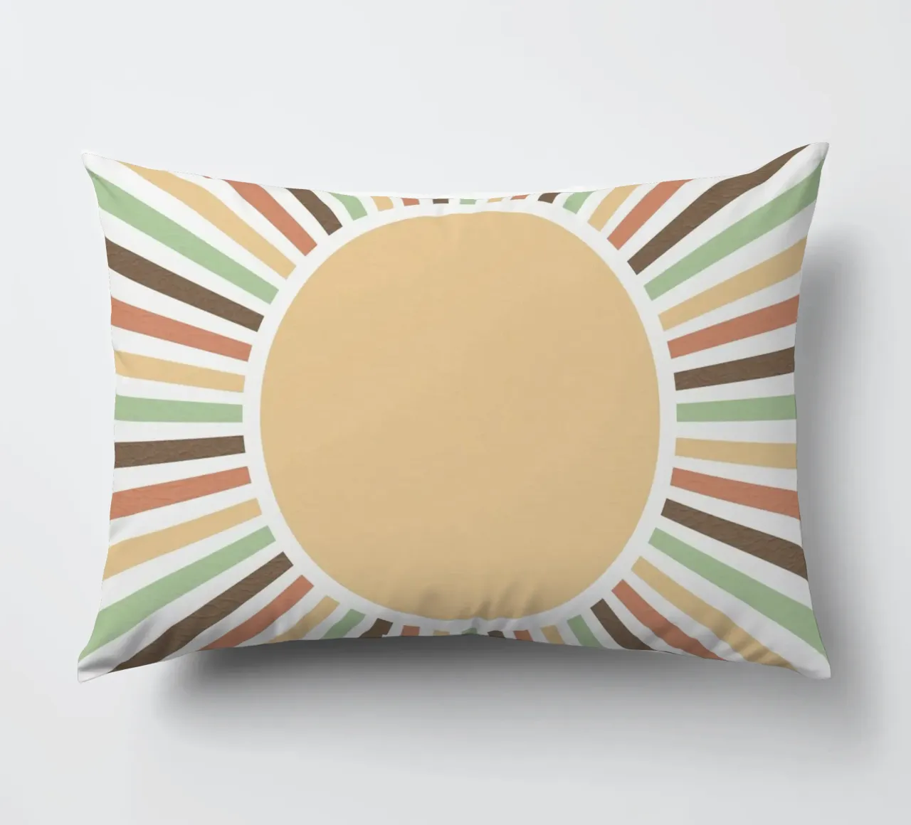 Radiating lines creating a sunburst effect decorative cushion by LisaArtes